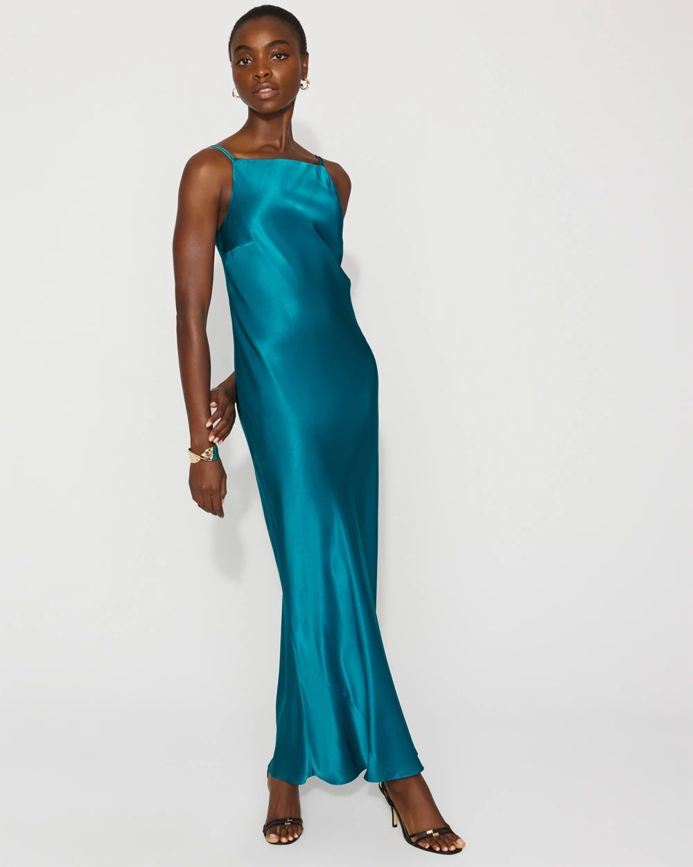 ワンピース Squareneck Satin Dress Square Neck Satin Midi Bridesmaid Dress With Full Skirt